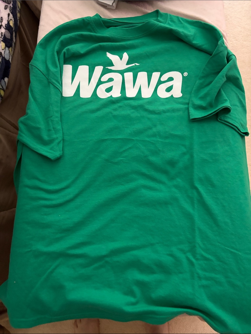 NWOT Gildan Kelly Green Wawa Logo Short Sleeve Tee - Picture 3 of 4